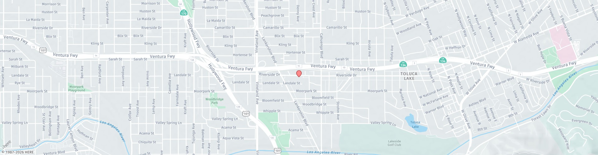 Location Map: 10724 Riverside Dr., Suite B Toluca Lake, CA 91602